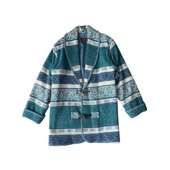 Vintage Eddie Bauer Wool Blend Aztec Southwest Barn Coat Size M - Picture 3 of 12